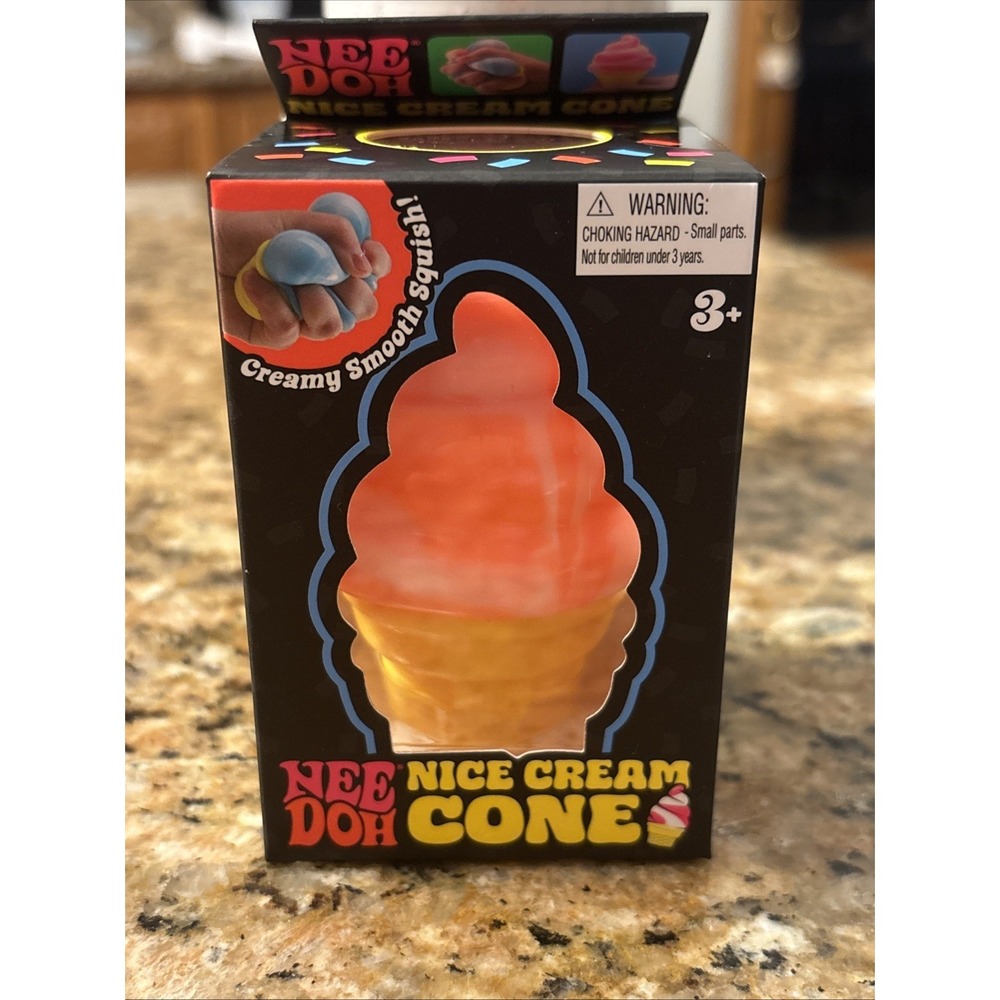 Schylling NeeDoh Orange Nice Cream Cone Ice Cream Squish Fidget Toy New In Box